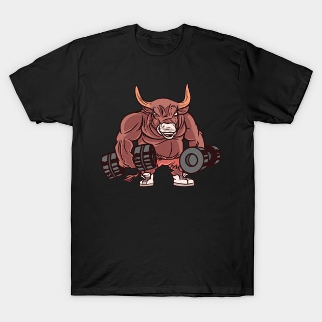 Gym Bull T-Shirt by Hamster Design